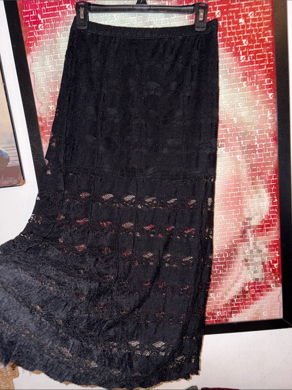 Lily Rose Black Lace Midi Skirt